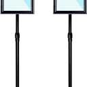 2 Sets Heavy Duty Stainless Steel Poster Sign holder Stand, Adjustable Height 8.5 x 11 Inch Vertical Horizontal Aluminum Snap Open Frame Floor Billboard Stand.(black, A4)