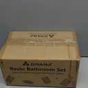 7PCS Bathroom Accessories Set, with Soap Dispenser, Q-tip Holder, Toothbrush Holder, Tumbler, Soap Dish, Vanity Tray, Complete Bathroom Accessory Set Organizer Countertop for Modern Home Decor, Beige