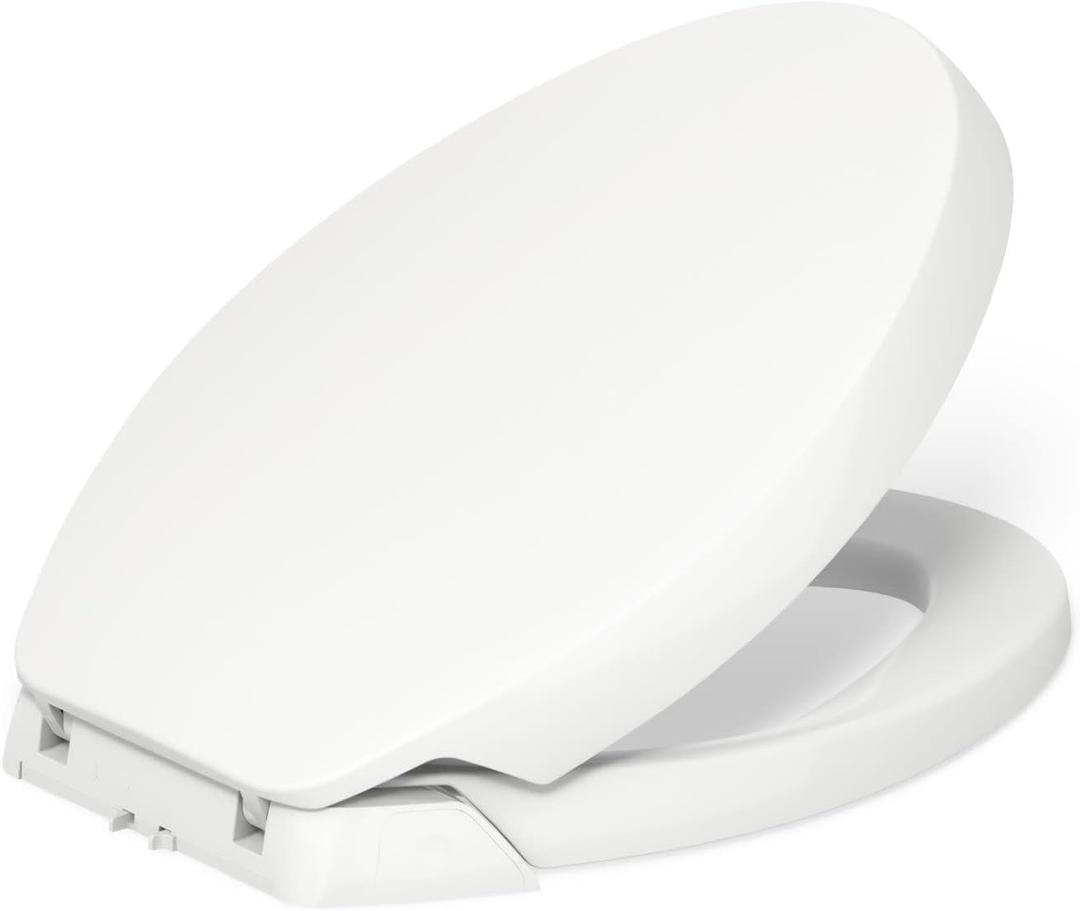 KOHLER K-5588-0 Purefresh Elongated Deodorizing Toilet Seat with Nightlight, Grip-Tight Bumpers, Quiet-Close Seat, Quick-Release Hinges, Quick-Attach Hardware, No Slam Toilet Seat, White