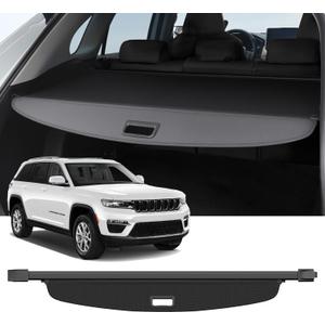 Cargo Cover Compatible with Jeep Grand Cherokee 2022-2025 2026 (2 Row; WL) Accessories Carbon Fiber Texture Retractable Trunk Cover Security Shield Luggage Privacy (Carbon Fiber Texture)