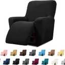 Cupuamon Recliner Chair Covers,Lazy Boy Recliner Covers Stretch Reclining Covers 1 Piece Furniture Protector with Elastic Bottom for Dog,Kids-Black