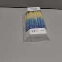 The Dreidel Company Dripless Premium Tapered Hand Decorated Multi Blue Frosted Hanukkah Candles, 45 Hanukkah Candles Premium Quality Wax, 1 Hour Burn Time