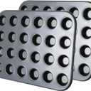 Kingrol 24-Cup Nonstick Mini Cupcake & Muffin Pans, Carbon Steel Baking Pans, Cake Moulds - 2 Pack