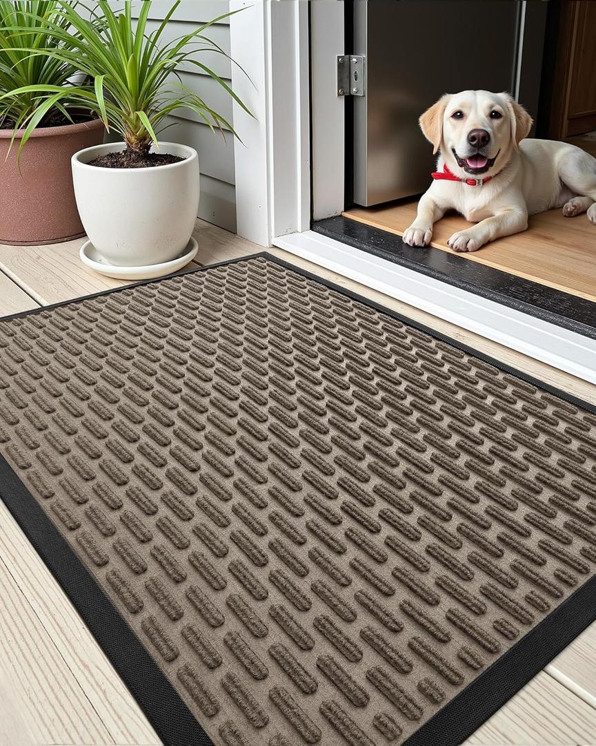 Color&Geometry Large Outdoor Mat for Front Door Home Entrance Outside Entry Patio Waterproof Heavy Duty Doormat Outdoor Floor Welcome Matt - 24"x48" Brown