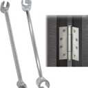 Hinges Gap Adjusting Wrench 2024 New Door Hinge Repair Spanner Adjustable Tool Upgrade Wrench Heavy Duty Key Round Bolt Hand Tools (Silver, 2pcs)