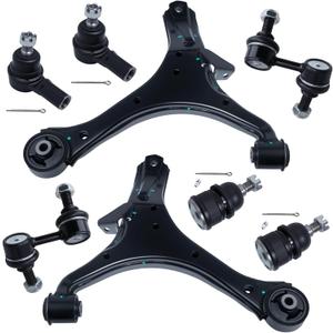 TUCAREST 8Pcs Suspension Kit Fit For 2003-2011 Ho-nda Element (07-11 For EX, LX), 2 Front Lower Control Arm + 2 Ball joint + 2 Outer Tie Rod + 2 Sway Bar [# K622173 K622174 ES80995 K500004 K90454]