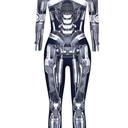 Halloween Bodysuit Adult 3D Skeleton Print Jumpsuit Costumes for Cosplay Party, L
