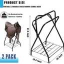2 Pack Saddle Rack Portable Folding Horse Saddle Stand for English and Western Saddles,28" L x 19" W x 37.5" H