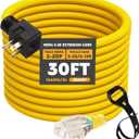 Kanayu 30 FT NEMA 5-20 Extension Cord, 5-20P Male Plug to 5-20/5-15R Female Receptacle, 20 Amp T-Blade Outlet Extension Power Cord with Indicator Light, 12 AWG, ETL Listed