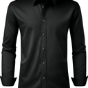 Shield-X Men's Dress Shirt Regular Fit Stretch Stain Shield Long Sleeve Solid Business Wedding Button Down Shirts, Size XL