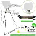 Ireer 17-65 Inch Artist Watercolor Portable Easel with Sturdy Tripod Adjustable Aluminum Metal Easel Stand with Tray Lightweight Travel Easel for Painting Canvas Kids Adults Tabletop Floor Display