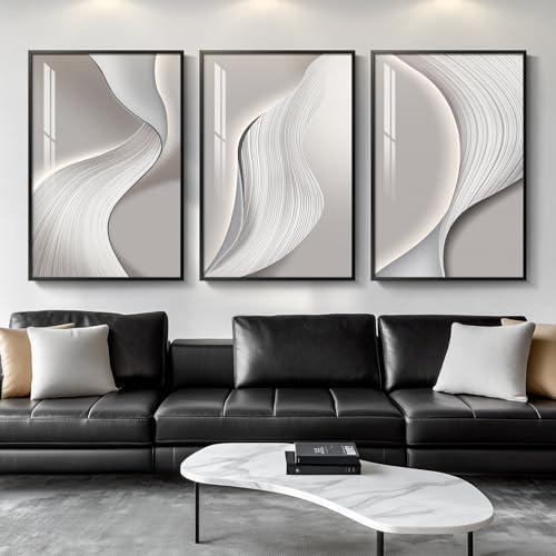 Amazon.com: Large Framed Modern Abstract Wall Art for Living Room, Minimalist Bright Style Prints Wall Paintings Artwork for Walls, Silver Gray Contemporary Luxury Pictures for Hallway, Office Wall Decor 24x36 In: Posters & Prints