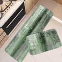 Sage Green Abstract Kitchen Rug 2 Pcs Rugs and Mats Art Kitchen Rugs Decor Non-Slip Kitchen Mat Set for Kitchen Floor Laundry Room,20"x32" + 20"x47",Sage Green (06)