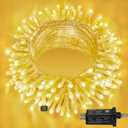 Ollny 120LED 40FT String Lights, Waterproof Connectable Fairy Lights with Timer 8 Modes, Warm White Plug in Indoor Light for Bedroom Classroom Outdoor Wedding Christmas Party Decorations