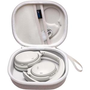 Hard Case Compatible with Bose QuietComfort, QC Ultra, QC 45, QC45 SE, QC SE, QC 35 II, QC 35 Over Ear Wireless Noise Cancelling Headphones, Cream Travel Bag