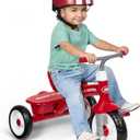 Radio Flyer Red Rider Trike, Ages 2.5-5, Adjustable Seat, Steel Construction, Quiet Ride Wheels, Storage Bin, Comfort Grip Handlebars, Tricycle for Toddlers, Red
