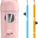 AFMAT Electric Pencil Sharpener, Pencil Sharpener for Classroom, Auto in & Out, Fully Automatic for 7-8mm Pencils, Rechargeable & Cordless, Kids Pencil Sharpeners for Classroom Home School PSX9 (Pink)