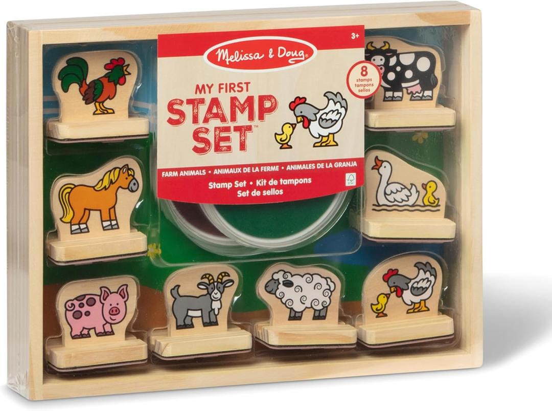 Melissa & Doug My First Wooden Stamp Set - Farm Animals