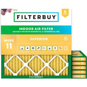 Filterbuy 29.5x29.5x1 Air Filter MERV 11 Pet & Allergy Defense (6-Pack)
