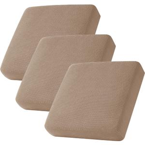 CHUN YI 3Piece Stretch Couch Cushion Covers, Sofa Seat Slipcovers for Pets, Suitable for Armchair Loveseat Sofa with Spandex Jacquard Washable Fabric(3Piece,Camel) (27.5"D x 25"W x 9"H)