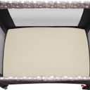 GUNTAIL Pack and Play Sheets Fitted, 1 Pack Pack n Play Sheets for Graco Pack n Play Mattress, Unisex Playard Sheets for Boys Girls (Brown 38 X 26 Inch)