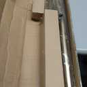 Warm Gold Bay Window Curtain Rods with Aluminum End Cap Finials and Brackets,Adjustable 32-86 Inch Center Rod for windows (20-82), 32-58 Inch Side Rods for windows (20-54),1 Inch Diameter