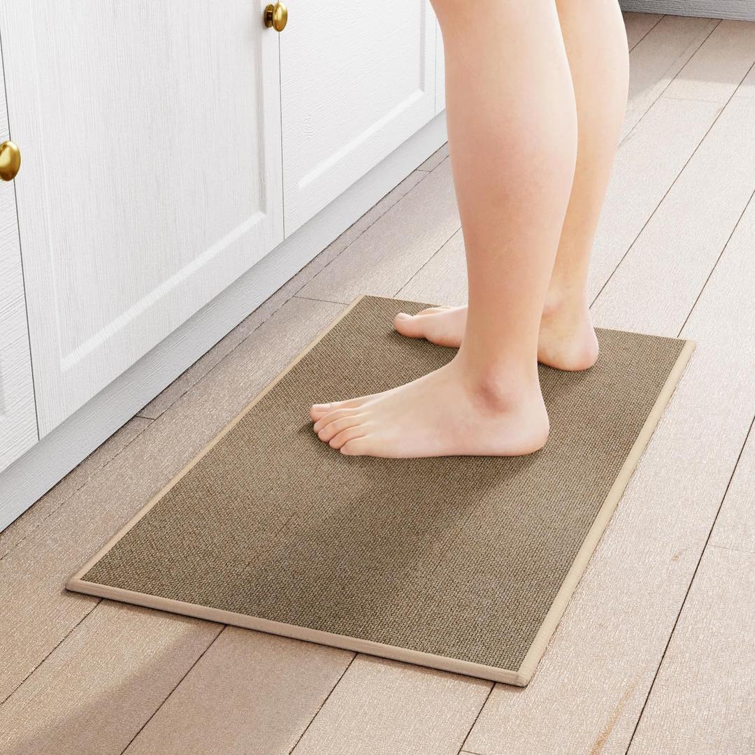 Kitchen Mat 1 PCS, Cushioned Non Slip Rugs for Kitchen Floor, Absorbent Runner Comfort Standing Mats Washable for Kitchen, Office, Home (Brown, 17.3"x30") Kitchen Mat 1 PCS, Cushioned Non Slip Rugs for Kitchen Floor, Absorbent Runner Comfort Standing Mats Washable for Kitchen, Office, Home (Brown, 17.3"x30")