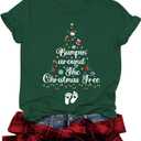 Maternity Christmas Shirt Women Bumpin'Around The Christmas Tree Shirts Cute Pregnancy Announcement Tee Tops (M)