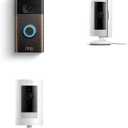 Ring Video Doorbell (Venetian Bronze) with Ring Stick Up Cam Battery and Ring Indoor Cam, White