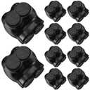 10 Pcs Insulated Multi Cable Connectors 2 Port Single Entry Splice Electrical Power Connector Black Interconnect Terminals Pre Filled (3/0-6 AWG Wire Range)