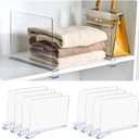 Shelf DividersVertical Purse Organizer for ClosetThickened and Sturdy Shelf Organizer for Sweater, Shirts, Handbags,8" Tall x 11" (8 Pcs)