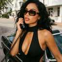 VISOONE Chunky Rectangle Sunglasses Women Men 90s Vintage Retro Accessories UV400 Protection Narrow Square Shades Harmony (Coco Tortoise)