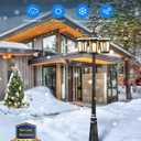 VIANIS Lamp Post Outdoor Lighting Dusk to Dawn, Waterproof 3-Head Outdoor Post Lights with 100% Aluminum, Outside Lamp Post Street Light with Tempered Glass Panels for Backyard Garden Patio Driveway