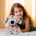 2 x Dog Stuffed Animals Dalmatian Plush Toys Dog 11.8 inches Soft and Premium Puppy Plush Toy Gift for for Babies Children Adults, Gray Spots with Big Nose Long Ears