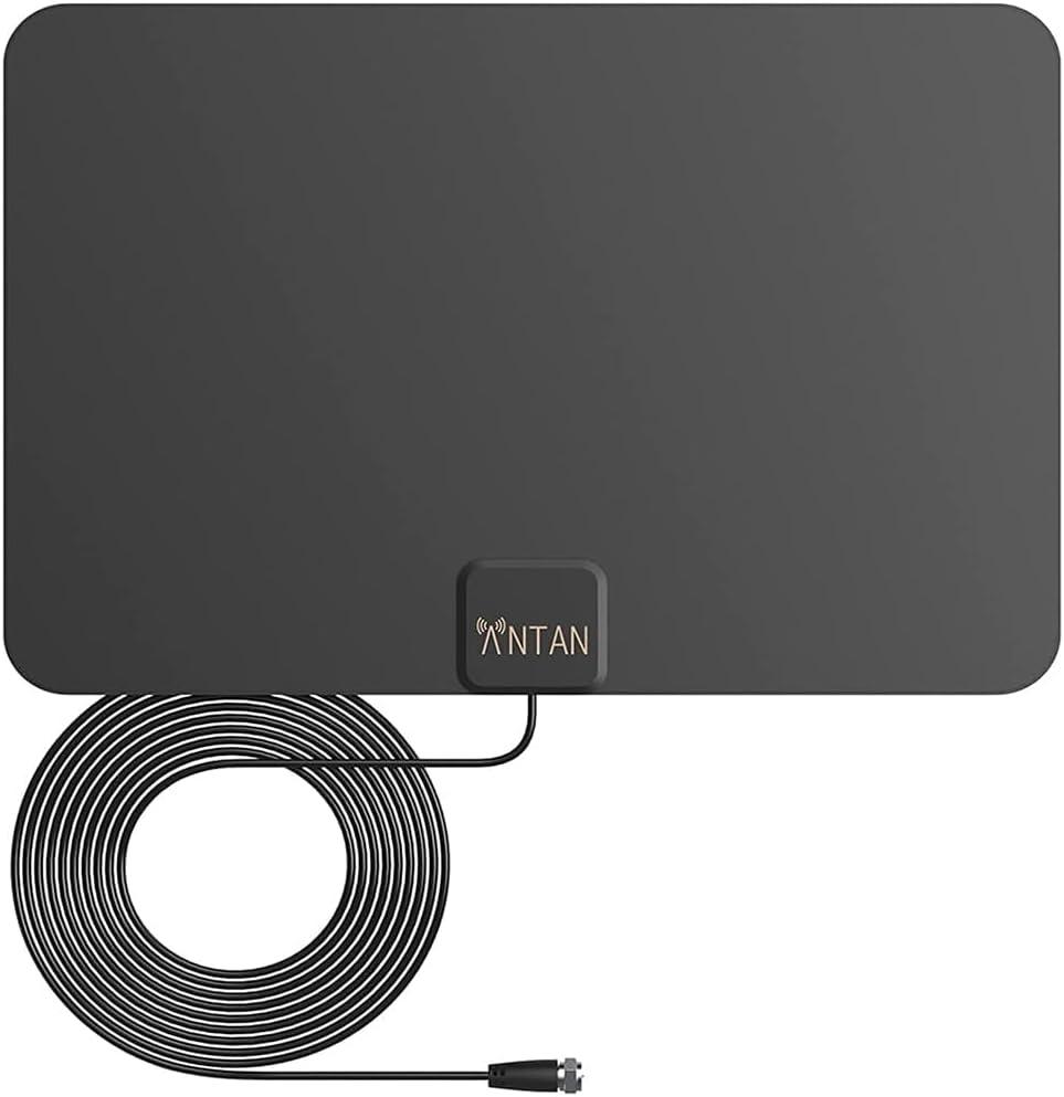 ANTAN Indoor Window HDTV Antenna 35 45 Miles Range Support 8K 4K 1080P UHF VHF view HDTV Channels with Longer 16.5ft Coaxial Cable