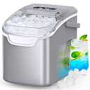 COWSAR Ice Maker Countertop, Portable Ice Machine with Self-Cleaning, 26.5 lbs/24Hrs, 8 Ice Cubes in 6 Mins, Ice Basket and Scoop, Ideal for Home, Kitchen, Bar, Camping (Light Gray)