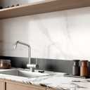 3x590 Inch Metallic Wallpaper Border Peel and Stick Black Metallic Wallpaper Border Self Adhesive Brushed Wall Trim Black Mirror Frame Sticker Stainless Mirror Frame for Bathroom Waterproof