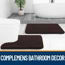 OLANLY Bathroom Rugs 50x30, Extra Soft Absorbent Chenille Bath Rugs, Rubber Backing Quick Dry, Machine Washable Bath Mats for Bathroom Floor, Tub and Shower, Home Decor Accessories, Brown