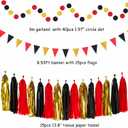 Red Black-Gold Casino Theme Party-Decorations - 33pcs Kits Game Night Graduation Banner, StreamersTassel Garland,Tissue Pom Poms Honeycomb, Paper Lantern Fans,Wedding Birthday Baby Shower Decor Hugtmr