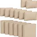 14 Pcs Outdoor Cushion Covers Patio Cushion Slipcovers Replacement Splash Proof with Zipper for Outdoor Furniture, Patio Sofa Couch 3 Sizes, Covers Only (25.5''25.5''4'', Sand)