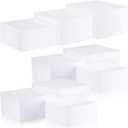 Suzile 9 Pcs Acrylic Buffet Risers Display Box Cube 5 Side Food Riser Table Stand for Display with Hollow Bottom for Party, 3 Sizes
