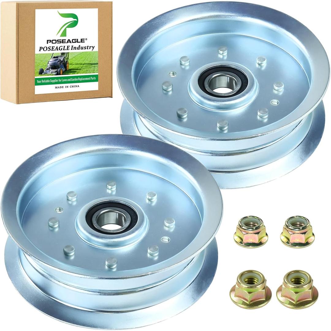 2 Pack GY20629 Idler Pulley Replaces GY20110 AUC17621 GY22082 756-05034A 756-05034 for D110 D130 D140 D150 D155 D170 E140 E180 L100 L110 L120 L130 LA105 LA115 LA130 LA145 LA150 Z225 Tractors