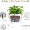 WSMKSZ 12 Inch Large Plant Pots for Indoor or Outdoor Plants, Wide Water Ripples Flower Pots with Drainage Holes & Saucer, Plastic Planters Set for Garden & Home Decor (White)
