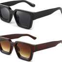 FEISEDY Retro 90s Square Sunglasses for Women Men Trendy Chunky Rectangle Sunglasses UV400 Protection B2385