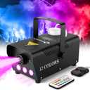 Fog Machine - Smoke Machine with 12 Colorful LED Lights Effect, 2000CFM Smoke Machine Fog Halloween with Wired and Wireless Remote Control, Ideal for Outdoor, Wedding, Parties, and DJ Stage