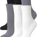Hanes womens Supersoft Socks, Stretch No Show and Mid Crew Socks, 6-pairs (5-9, White/Black)