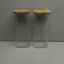 Square Glass Food Storage Jars with Lids[Set of 2], Perfect for Pasta, Cookies, Nuts, Coffee, Cereal, Flour, Organize Your Kitchen and Pantry with these BPA-Free Glass Jars with Canisters