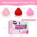 3Pcs Big Taba Strawberry Squishies, Cute Fruit Squeeze Stress Relief Toys, Upgrade Kawaii Sticky Fidget Toys, Party Favors & Birthday Gifts for Kids Ages 4-8, 8-12 Girls Boys
