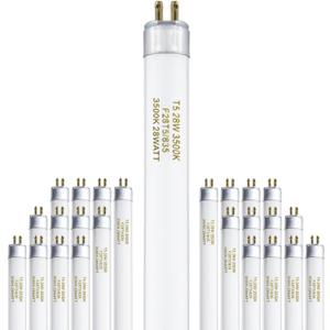 T5 28 Watts Fluorescent Light Bulb, 46 Inch T5 Fluoerscent Tube Compatible with Philips F28T5/835/ALTO, Sylvania FP28/835/ECO, 3000K Soft White Mini Bi-Pin Base G5, 2800 Lumens CRI 85 25 Pack