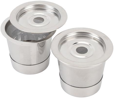 304 Stainless Steel Reusable Coffee Pod, Denser Mesh Filter Design, Food Grade Coffee Capsule for Coffee Maker, One Piece Construction, No Leakage, Easy to, Long Service Life